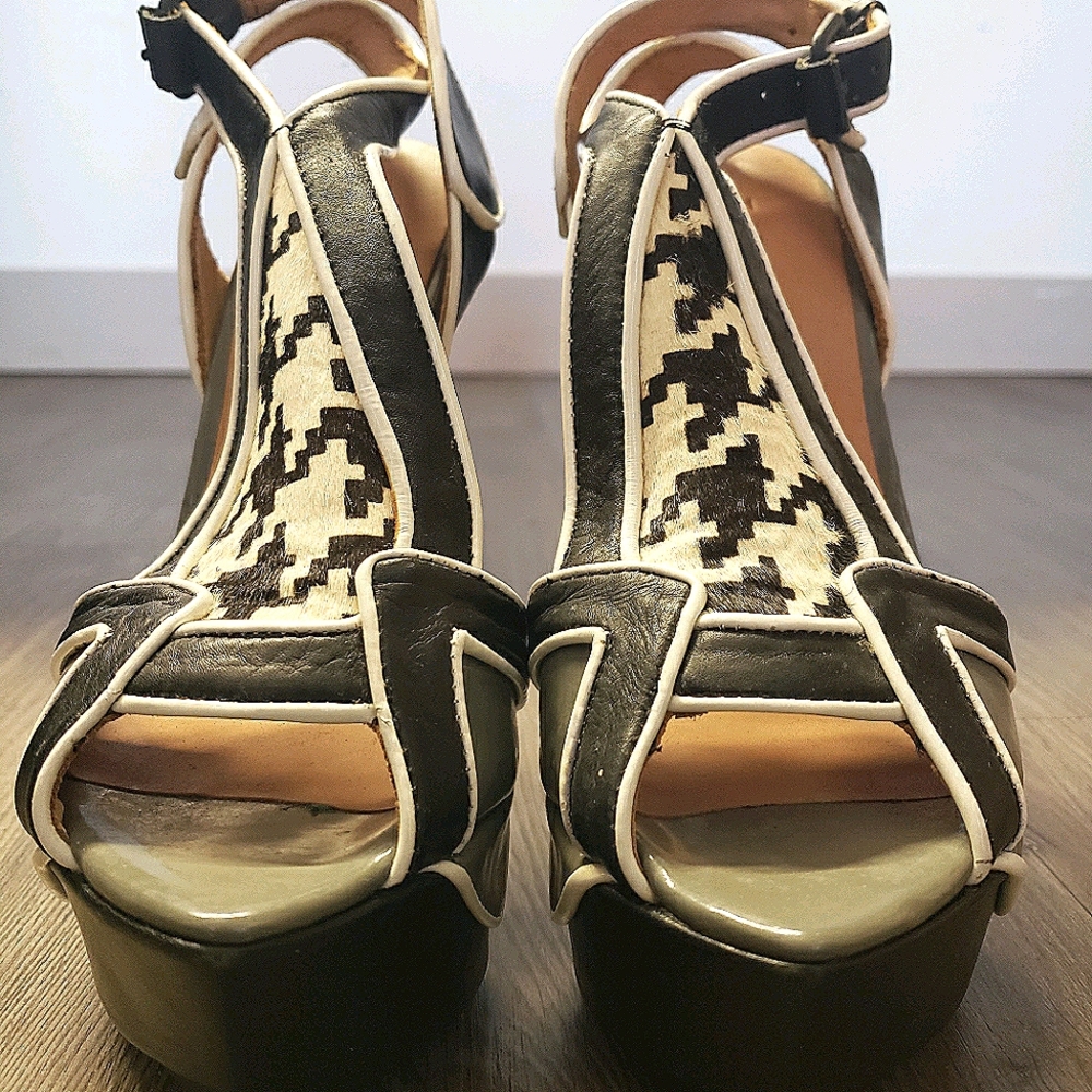 L.A.M.B Olden Houndstooth Platform Shoes